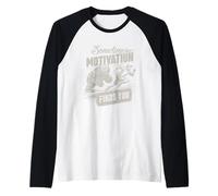 A Volte la Motivazione Ti Trova Divertente Correre Motivazionale Maglia con Maniche Raglan
