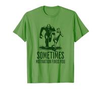 A Volte LA Motivazione Ti Trova - Funny Bigfoot Running Maglietta