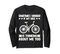 A volte mi chiedo se la mia bici divertente amante della mountain bike Maglia a Manica