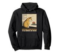 A Volte Mi chiedo se Tutti Gli Esseri Umani Siano pazzi (Shiba Inu Dog) Felpa con Cappuccio