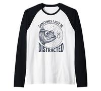A Volte Mi distraggo, Divertente Oggetto Lucido Barracuda Maglia con Maniche Raglan
