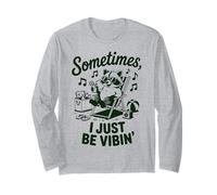 A Volte Mi limito a vibrare Funny Raccoon Meme Maglia a Manica