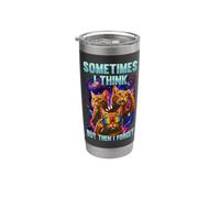 A volte penso e poi dimentica Funny Space Cat Galaxy Bicchiere termico in acciaio inox doppia parete