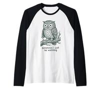 A Volte STO Solo Guardando Il Sollievo del Gufo Maglia con Maniche Raglan