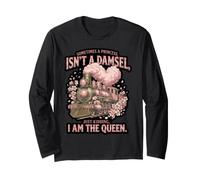 A Volte Una Principessa Isnt A Damsel Train Graphic Maglia a Manica