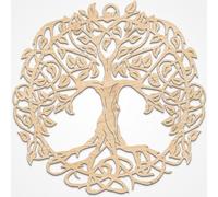 A.W.Decor - Decorazione da parete con albero della vita 3D in legno, diametro 37/48/70 cm, taglio laser (naturale, grande (diametro 70 cm), albero della vita)