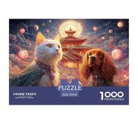 A White Cat with Long Fur 1000 Pezzi Carta Ecologica Puzzle Fantasy Pet Companions Immagini Vibranti Gioco Per Famiglie Puzzle Decorazioni Per La Casa 70x50cm/1000pcs