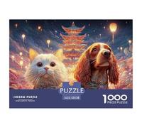 A White Cat with Long Fur 1000 Pezzi Taglio Preciso Puzzle Ethereal Fantasy Vivace Jigsaw Educativo Per Bambini 52x38cm/1000pcs