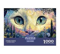 A White_cats_face_with_beautiful_eyes 1000 Pezzi Carta Ecologica Puzzle Kitten Immagini Vibranti Giocattoli Educativi Puzzle Decorazioni Per La Casa 52x38cm/1000pcs