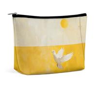 A White Dove Flies By Borsa da viaggio per il trucco in pelle PU, tascabile, organizer per cosmetici da donna, portatile, con chiusura a borsa.