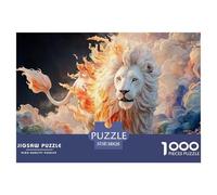 A White Wild Beast Its Full Body Burning with Fire 1000 Pezzi Carta Ecologica Puzzle Kitten Immagini Vibranti Giocattoli Educativi Puzzle Per Bambini 38x26cm/1000pcs