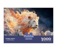 A White Wild Beast Its Full Body Burning with Fire 1000 Pezzi Cartoncino Premium Puzzle Kitten Antistress Gioco Creativo Puzzle Decorazioni Per La Casa 70x50cm/1000pcs