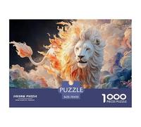 A White Wild Beast Its Full Body Burning with Fire 1000 Pezzi Cartoncino Premium Puzzle Kitten Antistress Gioco Per Famiglie Puzzle Per Adulti E Bambini 70x50cm/1000pcs