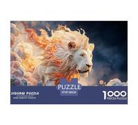 A White Wild Beast Its Full Body Burning with Fire 1000 Pezzi Cartone Robusto Puzzle Kitten Sfida Unica Giocattoli Educativi Puzzle Per Bambini 38x26cm/1000pcs