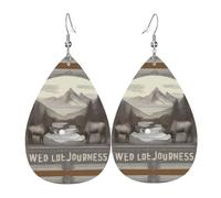 A Wild Journeys - Orecchini da donna in pelle con stampa a goccia, perfetti per feste e accessori per costumi, taglia unica, in pelle, senza pietre preziose
