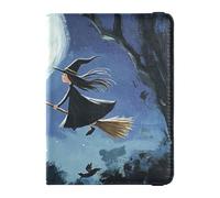 A Witch Is Flying Custodia per passaporto in pelle Combo Porta passaporto Custodia per documenti Organizer Accessori Impermeabile, Una strega sta volando, 1 size