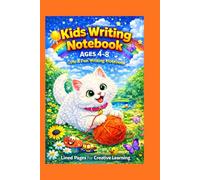 A Writing Notebook For Children aged 4-8: A cute notebook with a kitten - 100 lined pages for learning to write