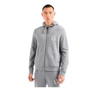 A|X Armani Exchange Icona Project - Felpa con cappuccio ricamata con zip - grigio - XX-Large
