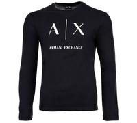 A X Armani Exchange Maglia Maschile - Longsleeve, Girocollo, Logo,