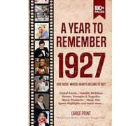 A Year To Remember 1927 History Book: A Nostalgic Tribute for the Radio Babies with Heartfelt Memories of 1927 - An Ideal Gift for Birthdays, Anniversaries, and Special Occasions