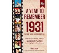 A Year To Remember 1931 History Book: A Nostalgic Tribute for the Radio Babies with Heartfelt Memories of 1931 - An Ideal Gift for Birthdays, Anniversaries, and Special Occasions