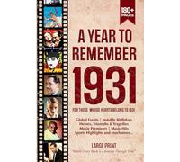 A Year To Remember 1931 History Book: A Nostalgic Tribute for the Radio Babies with Heartfelt Memories of 1931 - An Ideal Gift for Birthdays, Anniversaries, and Special Occasions