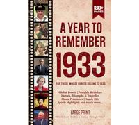 A Year To Remember 1933 History Book: A Nostalgic Tribute for the Radio Babies with Heartfelt Memories of 1933 - An Ideal Gift for Birthdays, Anniversaries, and Special Occasions
