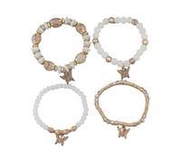 A-yeite 4pcs Stile Boemia Dopamina Color Matching Bracciale Lega Hollow Farfalla Bead String Gioielli di Cristallo Colorato Fascino Spiaggia Vacanze, One Size, Zinco, Nessuna pietra preziosa