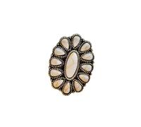 A-yeite Anello vintage con turchese occidentale ovale geometrico con pietra bohémien, anelli per nocche regolabili, gioielli da donna per feste, Metallo, Nessuna pietra preziosa