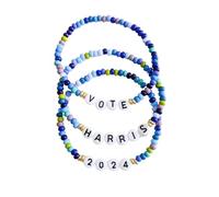 A-yeite Kamala Harris 2024 - Braccialetto elastico impilabile con perline colorate, per donne e uomini, Adjustable, Resina, Nessuna pietra preziosa