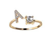 A-Z Letter Gold Color Metal Adjustable Open Rings For Women Initials Name Alphabet Finger Ring Trend Party Jewelry Nice processing