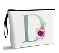 A-Z personalizzata trousse trucchi donna | regalo per lei |tela pochette trucchi | regali per ragazze | bellezza | trousse per il trucco per Mamma fidanzata (D)