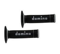 A020 COPPIA MANOPOLE NERO / GRIGIO OFFROAD DOMINO DIAMETRO 22-26 UNIVERSALI
