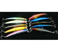 A0236 STOCK 10 PZ ARTIFICIALE SPINNING MINNOW 11,5 CM LURES BLACK BASS PIKE