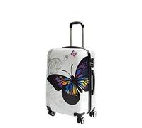 A1 FASHION GOODS 4 valigie leggere espandibili del PC dei bagagli della ruota grande stampa della farfalla delle borse di viaggio, multicolore, Medium Check-in Size 24", Hardside Bagaglio espandibile