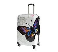 A1 FASHION GOODS 4 valigie leggere espandibili del PC dei bagagli della ruota grande stampa della farfalla delle borse di viaggio, multicolore, Large Check-in Size 28", Hardside Bagaglio espandibile