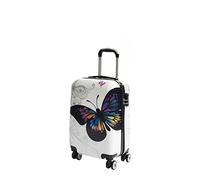 A1 FASHION GOODS 4 valigie leggere espandibili del PC dei bagagli della ruota grande stampa della farfalla delle borse di viaggio, multicolore, Small Cabin Size 20", Hardside Bagaglio espandibile su