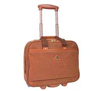 A1 FASHION GOODS Borsa per laptop con ruote Executive A04021 - Custodia pilota per viaggi d'affari, colore: Rosso cammello, Cammello, L: 40 x H: 32 x W: 12 cm, Caso pilota