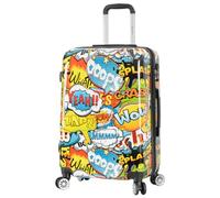 A1 FASHION GOODS Hardside Spinner Valigia con Serratura TSA 4 Ruote Espandibile Bagaglio Onomatopea Comic Suoni Stampa, multicolore, Medium 24", Valigia espandibile Hardside con ruote girevoli