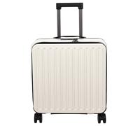 A1 FASHION GOODS Pilot Case - Borsa rigida per PC portatile, 4 ruote, dimensioni cabina, per viaggi d'affari, Bianco sporco, L, Valigetta da pilota formato cabina grande