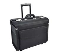A1 FASHION GOODS Rolling Pilot Case - Valigetta professionale con ruote, in nylon balistico, dimensioni cabina, borsa da viaggio per affari, Nero , L, Caso pilota