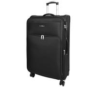 A1 FASHION GOODS Ultra leggero valigie espandibili morbide 8 ruote bagagli borse da viaggio Cuba, Nero , L, Valigia