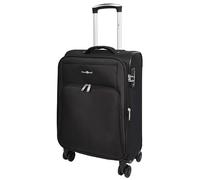 A1 FASHION GOODS Ultra leggero valigie espandibili morbide 8 ruote bagagli borse da viaggio Cuba, Nero , Cabin, Valigia