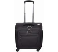 A1 FASHION GOODS Valigetta per pilota a 4 ruote, con scomparti multipli, dimensioni cabina, per lavoro, viaggi, kite, nero, Nero , Carry-on 18", Caso pilota di rotolamento di dimensioni della cabina