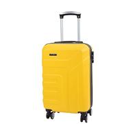 A1 FASHION GOODS Valigia a 4 ruote in ABS con serratura a cifre espandibile, bagaglio a mano, borse da viaggio Parigi, Giallo, Carry-on 20 inchs, Hardside espandibili ruote spinner bagagli