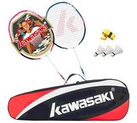 A1 TAAN Set di racchette da badminton professionali in grafite, peso leggero, per sport, allenamento e intrattenimento con 3 volani/2 fasce di maniglia/borsa per racchette