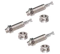 A1347 3 Piece Guitar Bass End Pin Output Jack 1/4 Inch Mono or Stereo Applications Silver