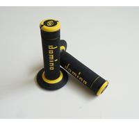 A190 COPPIA MANOPOLE DOMINO NERO-GIALLO UNIVERSALI HUSQVARNA SM 610 S