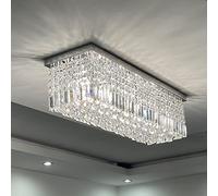 A1A9 Lampadari di cristallo moderni, plafoniera rettangolare a goccia di pioggia, apparecchio a sospensione a led da incasso per soggiorno, sala da pranzo, salotto