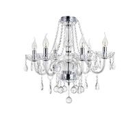 A1A9 Luci lampadario di cristallo Maria Theresa, vetro trasparente K9 cristallo 6 bracci plafoniera LED illuminazione a sospensione per soggiorno, sala da pranzo, corridoio, salotto, D58cm H53cm